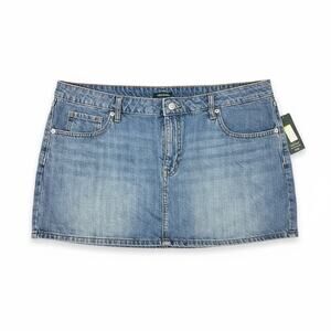 Wild Fable Womens 16R Denim Mini Skirt Light Wash High Rise NWT
